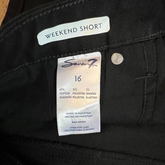 NEW Seven 7 Black Denim Jean Rolled Cuff Weekend Short Sz 16 - Picture 5 of 11